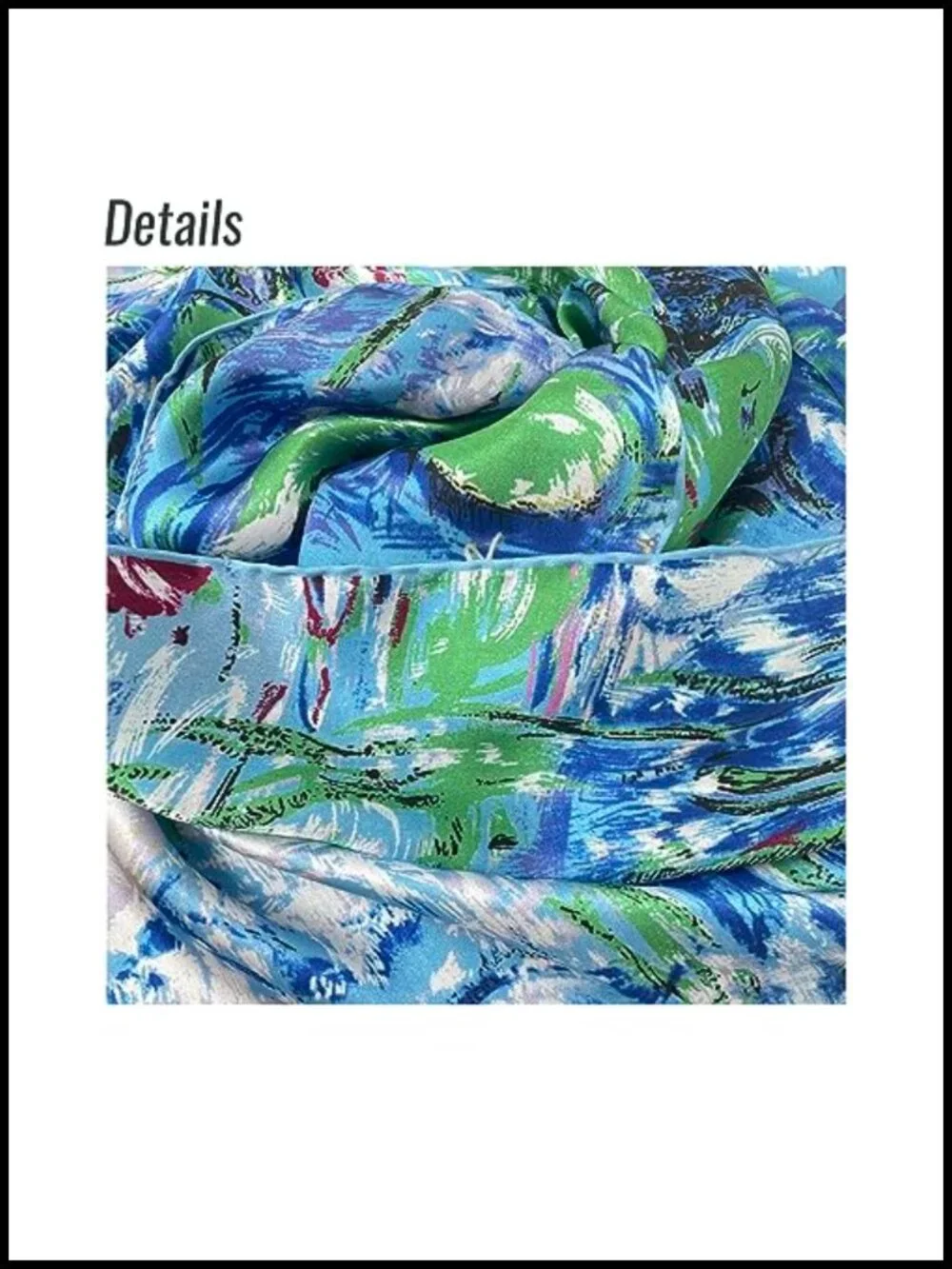 100% Pure Mulberry Silk Fashion Square Scarf Wearable Art Gift